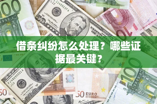 济南借条纠纷怎么处理？哪些证据最关键？