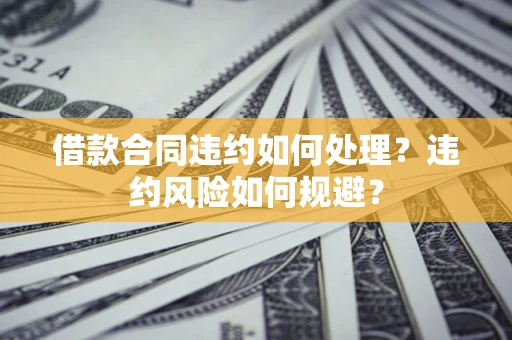 济南借款合同违约如何处理？违约风险如何规避？