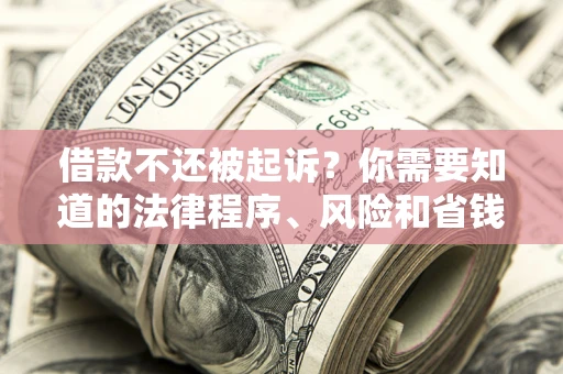 济南借款不还被起诉？你需要知道的法律程序、风险和省钱技巧